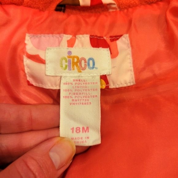 Circo Baby Girl Winter Puffer Coat Size 18 Months - Picture 4 of 8